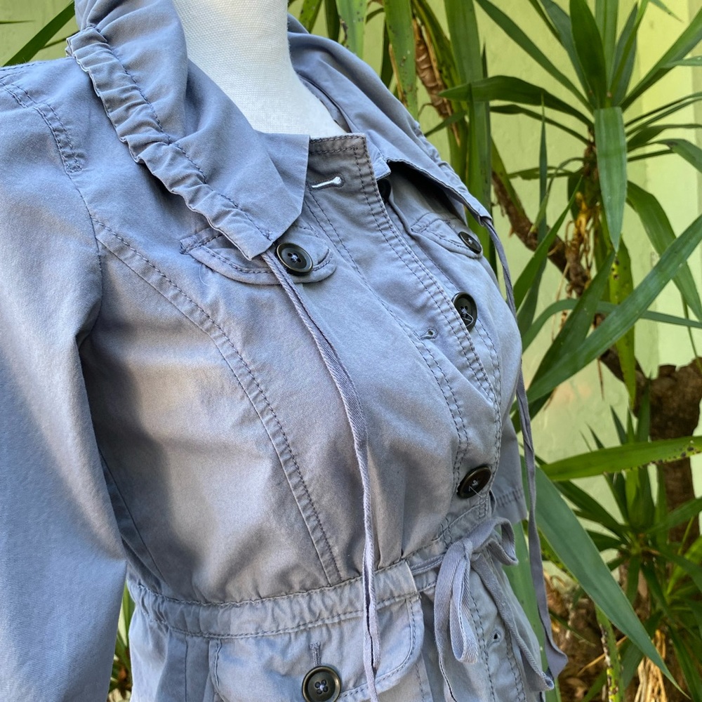 Gray Utility Tie Waist shirt peplum jacket - Picture 9 of 9